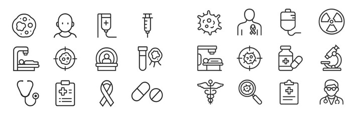 Aufkleber - Healthcare and medical symbols representing various aspects of patient care and medical technology in a modern setting