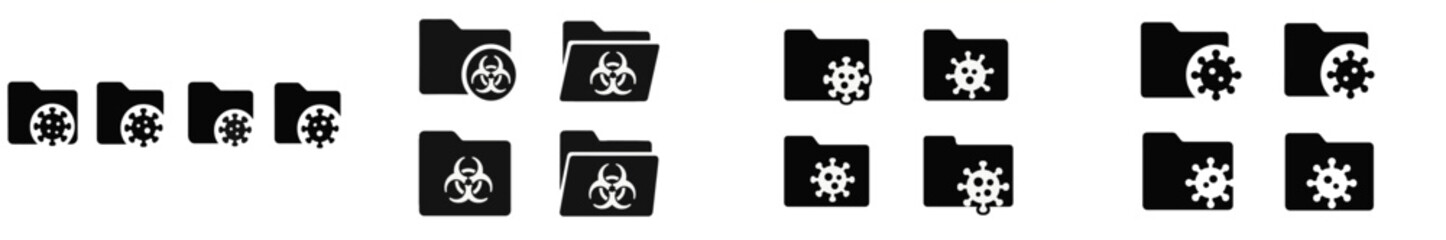 Poster - Visual representation of biohazard symbols highlighting various danger levels in different folders and classifications