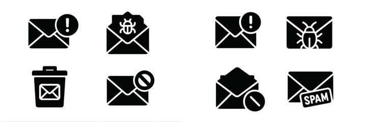 Poster - different types of email notifications and status icons displayed on a digital interface
