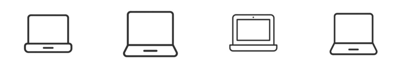 Fototapete - Multiple laptop illustrations showcasing different angles and styles for design inspiration