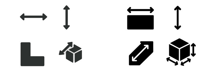 Aufkleber - Understanding basic geometric shapes and measurement indicators in a minimalist design for educational purposes