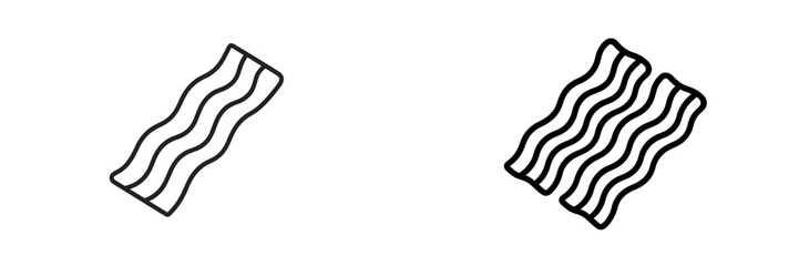 Leinwandbilder - Creative art representation of bacon strips drawn in simple line style on a plain background