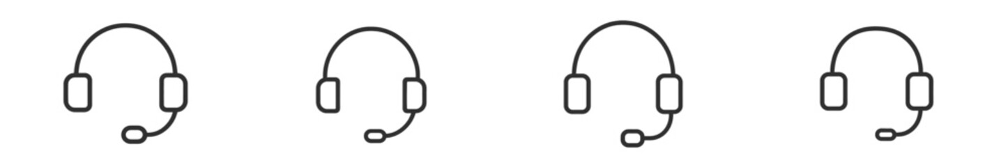 Poster - Headset designs arranged in a horizontal layout for communication and technology purposes
