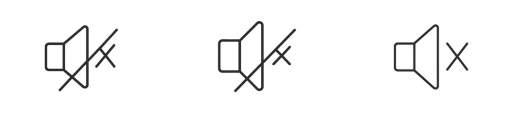 Fototapete - Mute symbols displayed in a minimalist design highlighting sound control features in various applications
