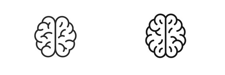 Poster - Illustration of two brain icons in a minimalist style depicting intelligence and creativity