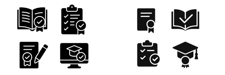 Poster - Educational tools and icons depicting achievement in study and assessment at an academic setting