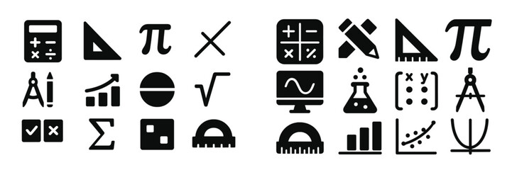 Poster - Symbols used in mathematics and science for educational purposes in a modern and creative style