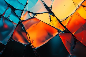 Poster - Abstract background with fractured shards and a high-contrast palette
