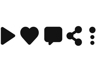 Fototapete - Symbols representing digital interaction displayed on a simple background ideal for social media usage