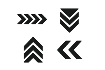 Fototapete - Directional arrows in various styles and orientations suitable for design and graphic applications