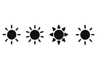 Poster - Sun icon design displaying various styles of sunlight representation during different times of the day