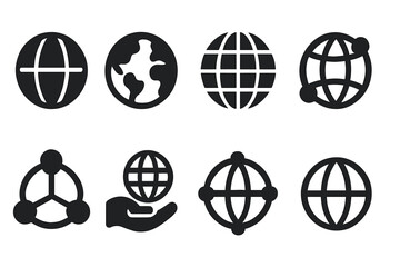 Aufkleber - Various icons representing global connectivity and technology trends on a plain background showcasing modern digital concepts