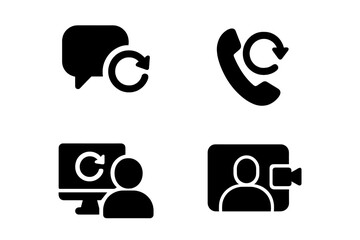 Poster - Icons representing communication methods including messaging, phone calls, computer interactions, and video conferencing