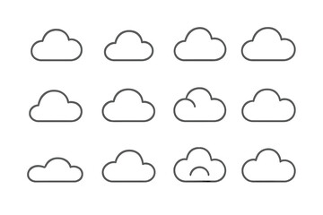 Poster - Different cloud shapes and formations displayed in a creative arrangement depicting various weather styles