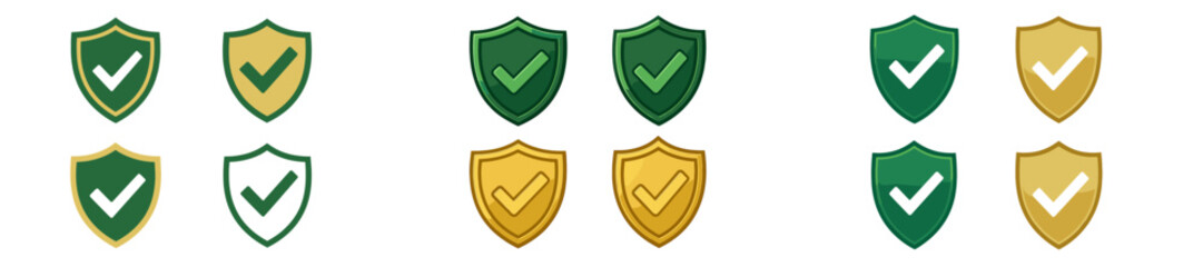 Poster - Colorful shield icons symbolize achievement and trust in a digital environment