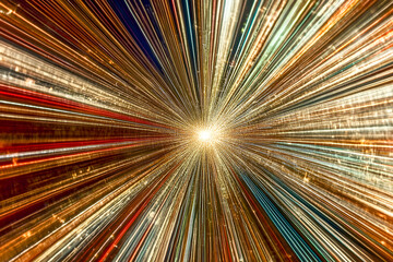 Aufkleber - Abstract digital artwork of an explosion of light and colorful energy in motion