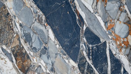 Poster - abstract blue and orange marble texture with textile pattern for luxury print, branding, web background, or modern interior design

