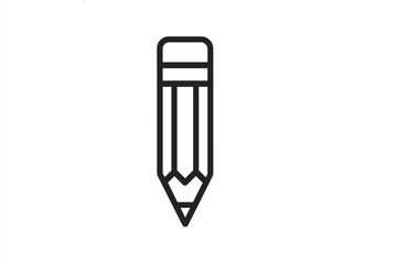 Poster - Simple black line drawing of a pencil on a white background suitable for educational or creative design projects