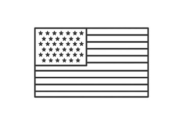 Poster - American flag design featuring stars and stripes on a plain background