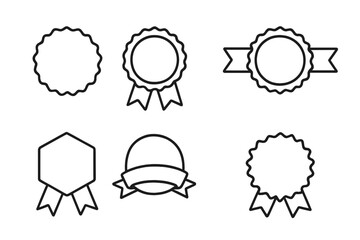 Poster - Various outline designs of award ribbons suitable for multiple uses in creative projects