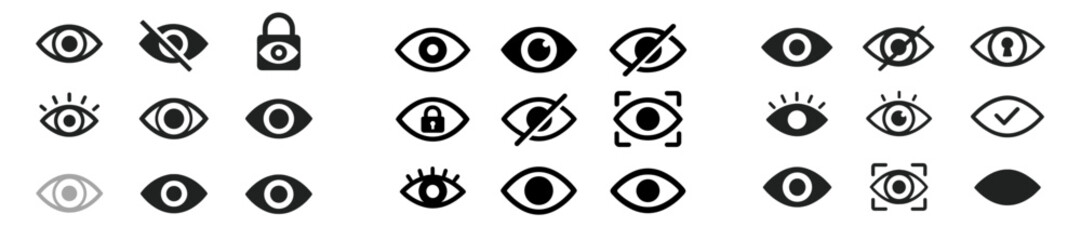Poster - Eye icons representing security and privacy concepts in a modern digital design environment