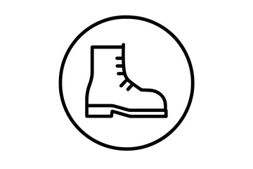 Poster - Stylized boot icon representing footwear design and fashion trends with minimalist aesthetics