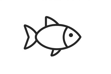 Poster - Simple line drawing of a fish showcases minimalist design in black and white