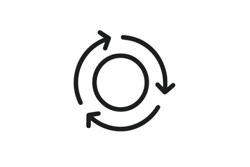 Poster - Circular arrows symbol depicting recycling process and sustainability concept in minimal design