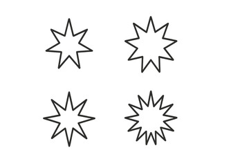 Fototapete - Geometric star shapes arranged in a grid on a plain background showcasing simple design elements