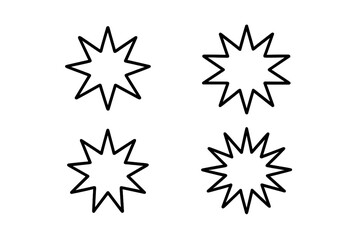 Fototapete - Unique starburst shapes in various orientations suitable for creative designs and graphics