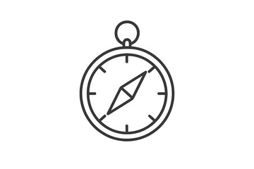 Poster - Compass design on a white background illustrating navigation and orientation for outdoor adventures and travel activities