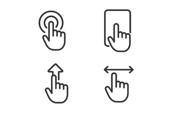 Fototapete - Various hand gestures indicating touch actions for touchscreen devices used in different situations