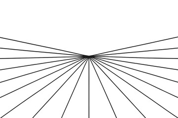 Poster - Visual representation of linear perspective showcasing lines converging to a single point against a white background