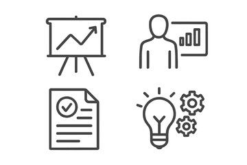 Poster - Business growth analysis with charts, presentations, and innovative ideas in a corporate setting during a brainstorming session