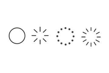 Fototapete - Various loading symbols displayed on a clean, minimalist background for user interface design purposes