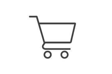 Poster - Empty shopping cart icon representing e-commerce, retail, and online shopping activities in a minimalistic design