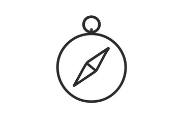 Poster - Design of a simple compass symbol with a classic circular frame and a prominent needle pointing north