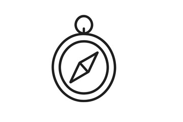 Poster - Simple compass design on a white background illustrating direction and navigation concepts
