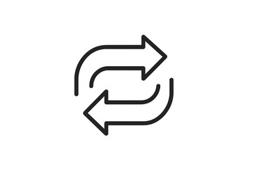 Poster - Dynamic arrows illustrating a cycle or exchange concept in a minimalist design suitable for various applications