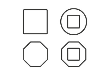 Poster - Different geometric shapes displayed in a simple arrangement demonstrating variations in form and symmetry