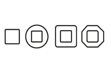 Fototapete - Different geometric shapes displayed in a minimalistic style against a white background