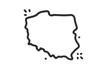 Poster - Outline of Poland with Decorative Elements Showing National Pride and Identity
