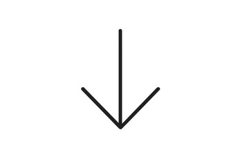 Poster - Bold downward arrow symbol indicating direction, focus, or movement in a minimalist design context