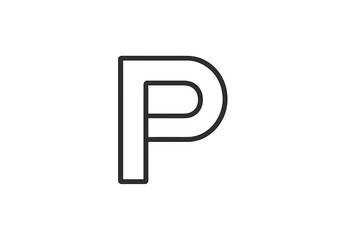 Fototapete - Logo design featuring a bold letter P with a modern and minimalist style against a clean white background