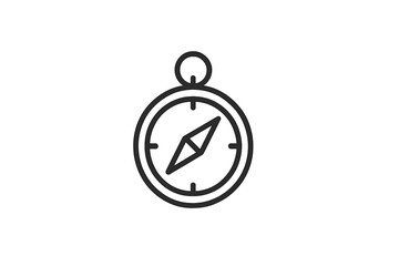 Poster - Compass design symbolizing navigation and exploration in a minimalist style for outdoor enthusiasts