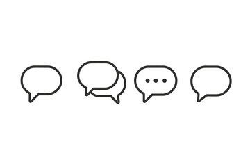 Poster - Different styles of speech bubbles used for conversation representation in design or communication