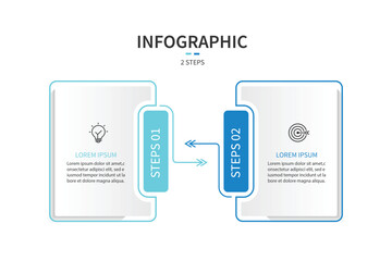 Fototapete - Business infographics. Infographics with 2 steps or options