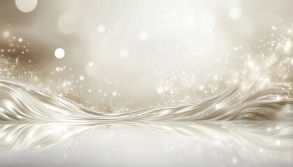 Leinwandbilder - luxurious pearl wave with glowing bokeh and fluid metallic textures for elegant web design, print background, or premium branding

