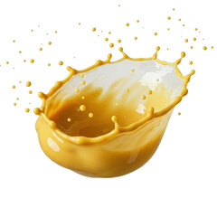 Poster - Golden Yellow Liquid Splashing Crown Shape