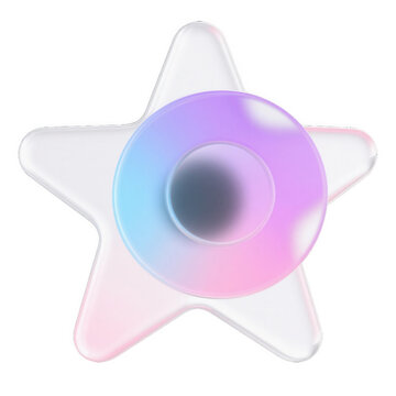 Translucent 3D Star with Gradient Circle Minimalist Illustration